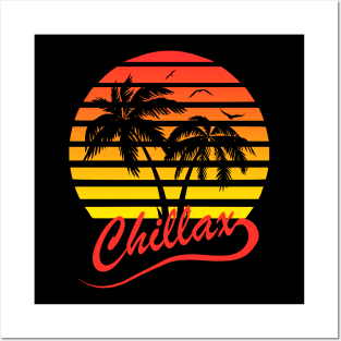 Chillax Tropical Sunset Posters and Art